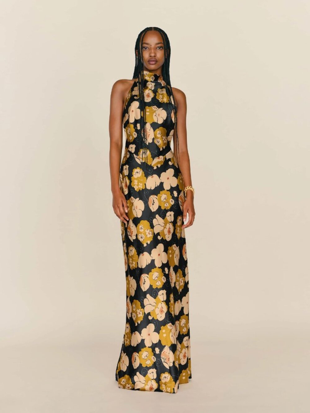 Reformation | Bianca Silk Maxi Halter Dress in 8P